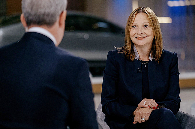 Mary Barra, chief executive officer of General Motors Co., during a Bloomberg Television interview 