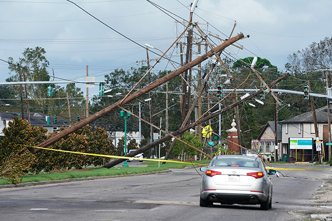 Downed power lines in La. after Ida