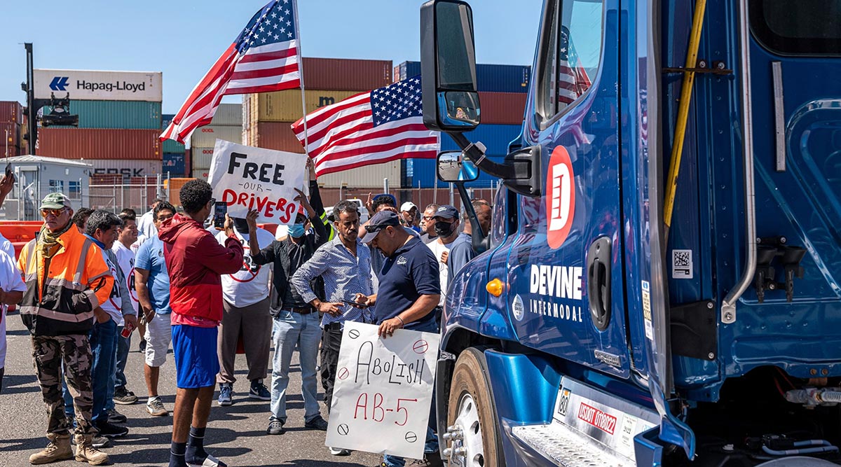 truck drivers protest today