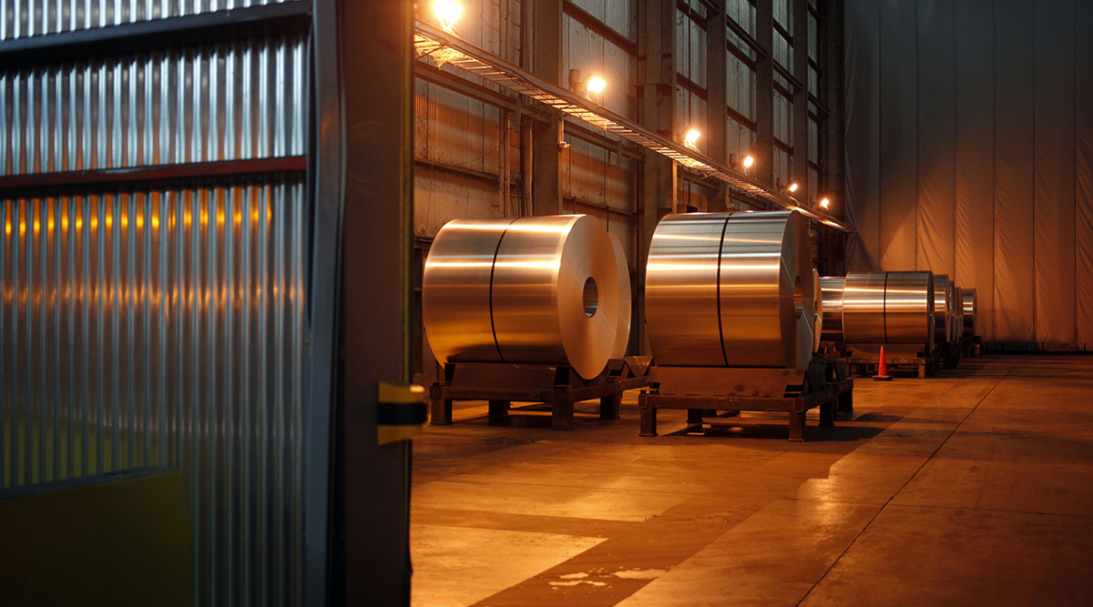 Aluminum coils in a cooling area at the Arconic Inc. manufacturing facility in Alcoa, Tenn.
