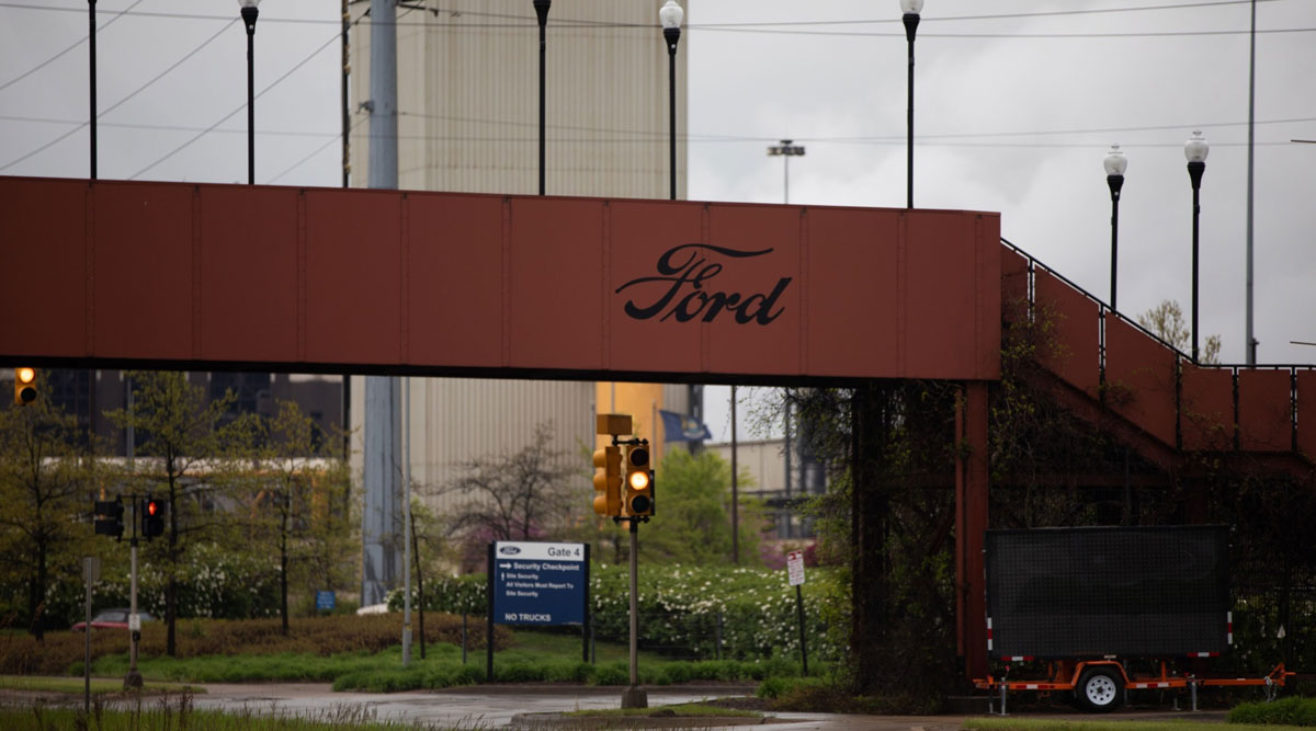 The Ford Motor Rouge assembly plant stands in Dearborn, Mich., on May 18.