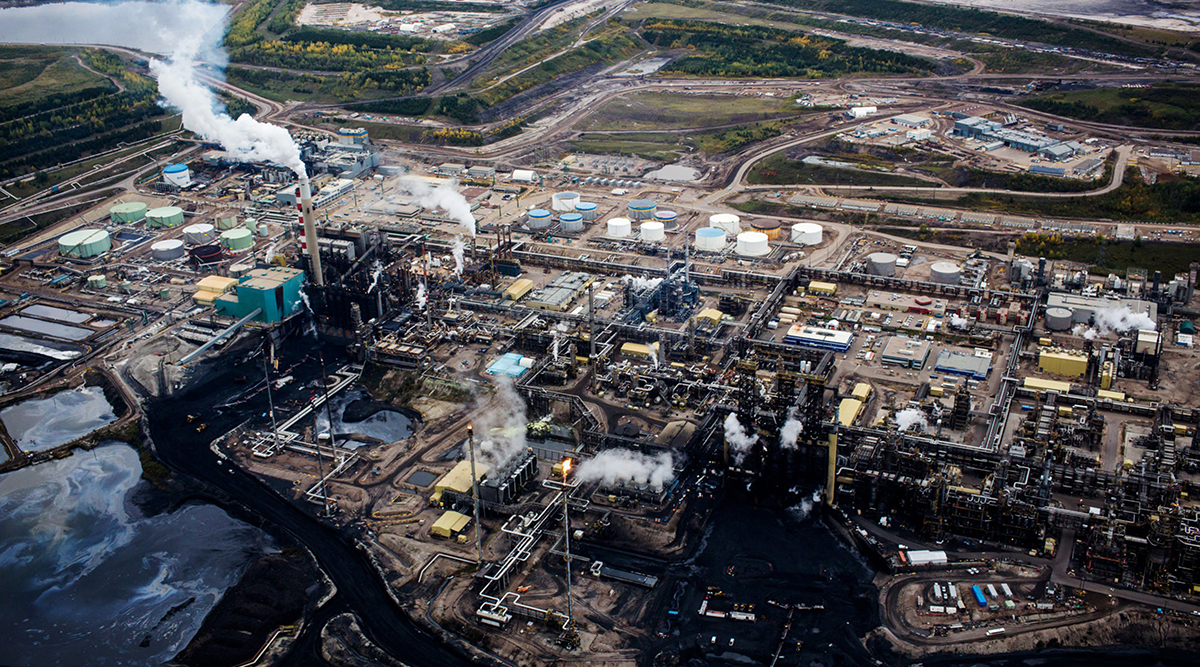 The Suncor Energy Inc. Millennium upgrader plant and the Athabasca oil sands near Fort McMurray in Alberta, Canada. 