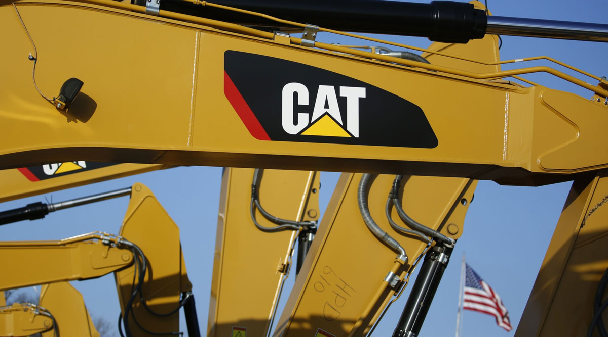 Caterpillar excavators displayed for sale at a dealership in Kentucky on Jan. 27.