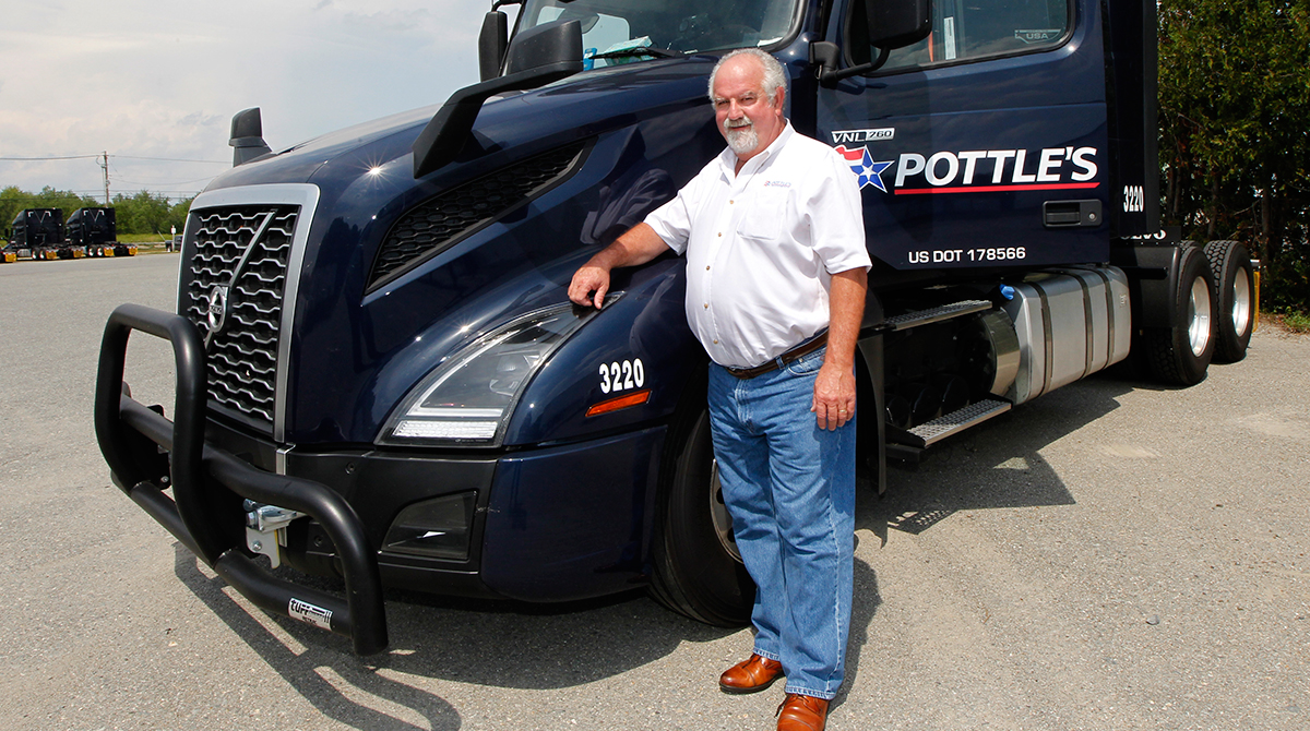 Incoming ATA Chairman Barry Pottle with a rig from his trucking company