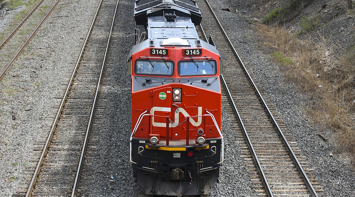 A Canadian National Railway locomotive 