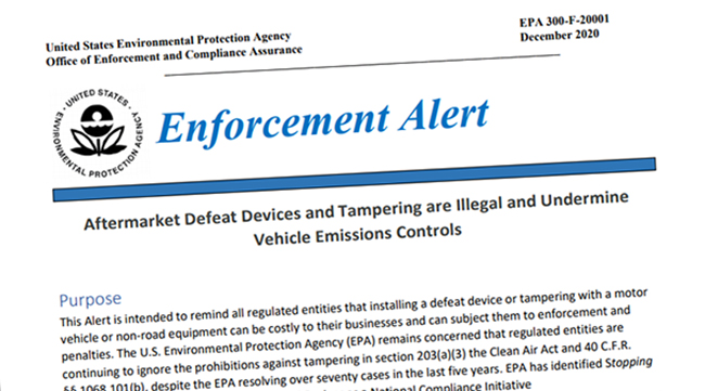 EPA enforcement alert