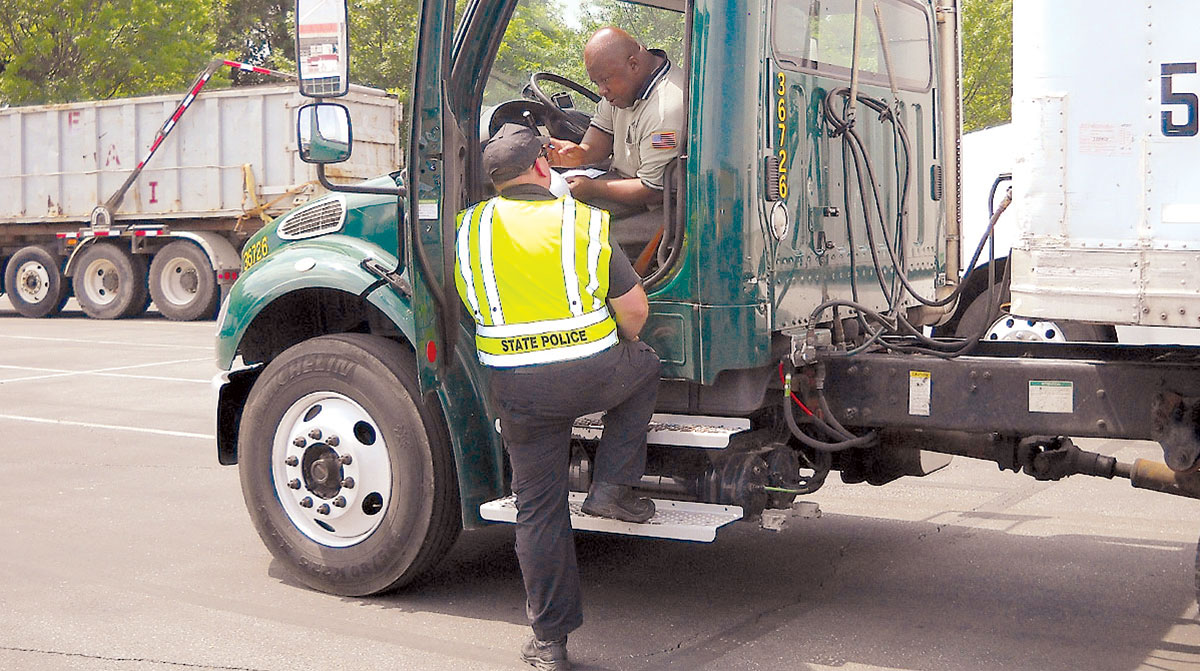 ELD inspection during Road Check event