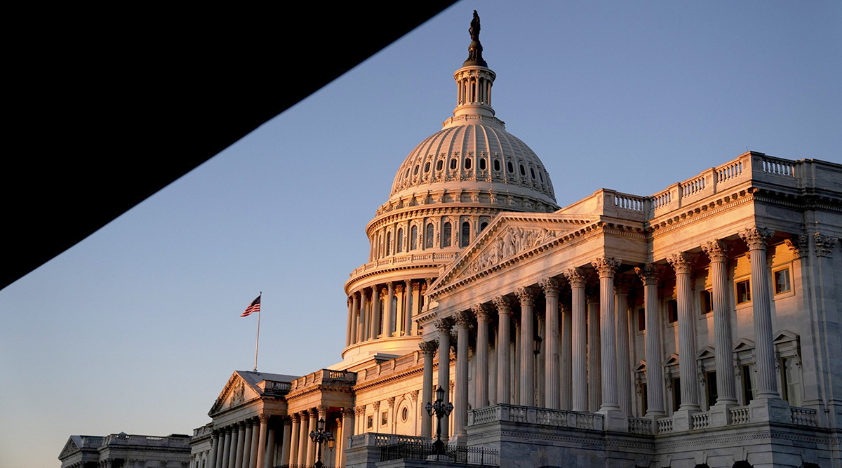 The U.S. Capitol building at dawn on March 2. (Stefani Reynolds/Bloomberg News)