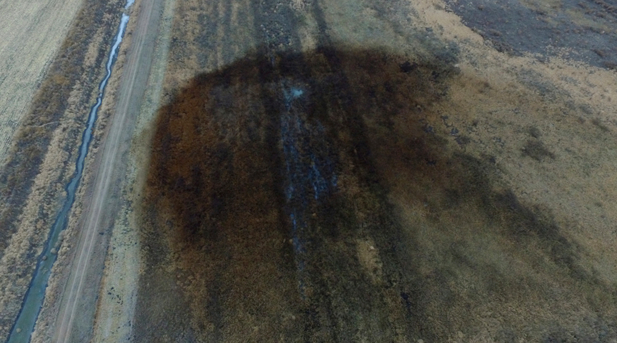 A Keystone pipeline oil leak