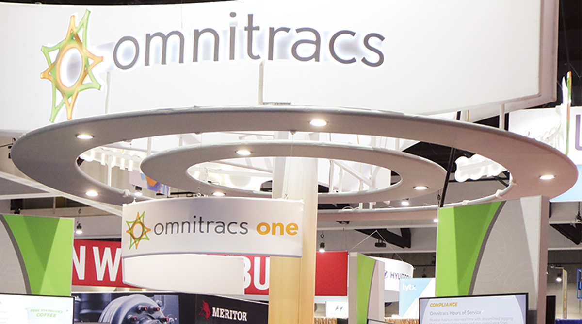 The Omnitracs booth at the 2019 MCE in San Diego