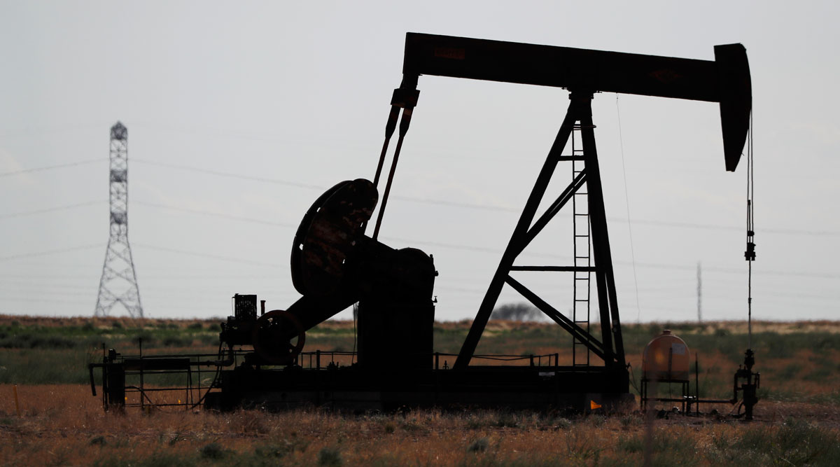 A pump jack operates in an oil field in Midland, Texas, on July 29.