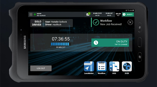 Platform Science tablet interface