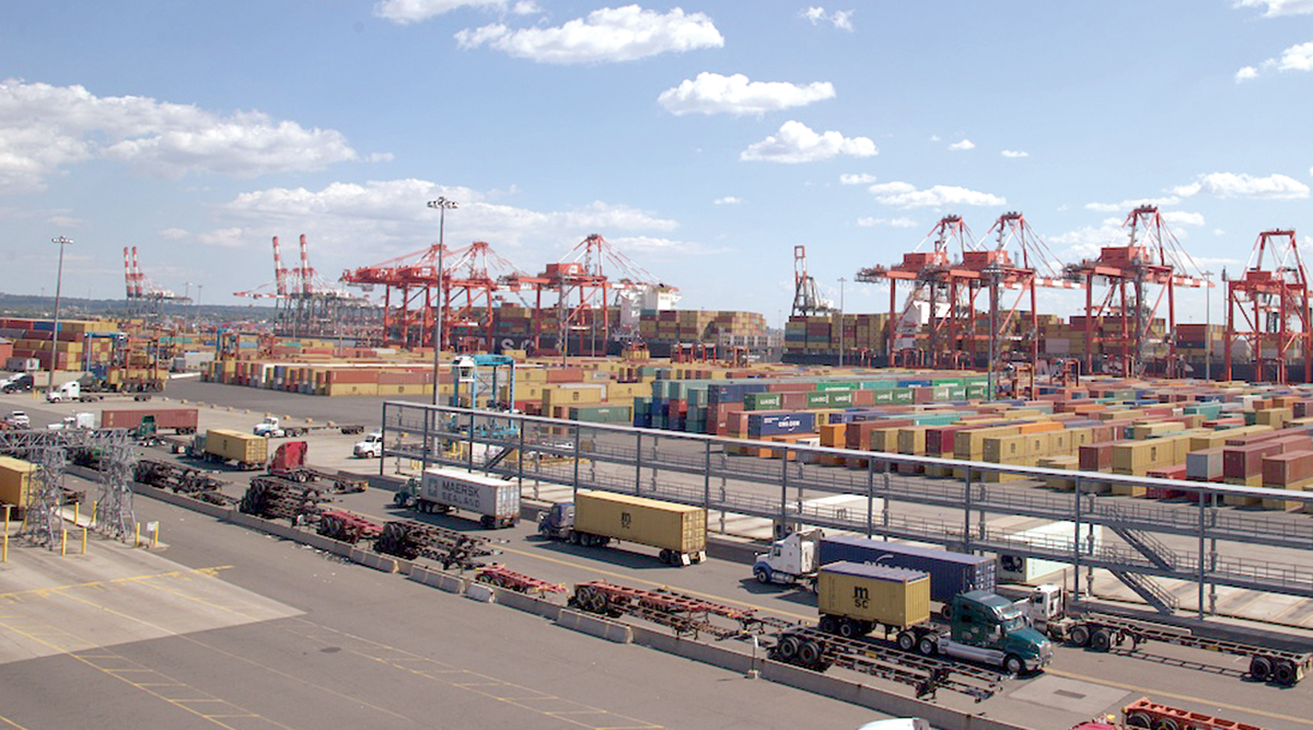 Trucks at the Port of New York and New Jersey