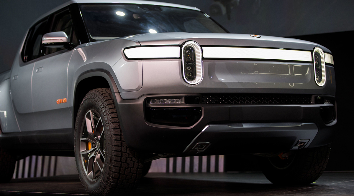 The Rivian R1T electric pickup truck 