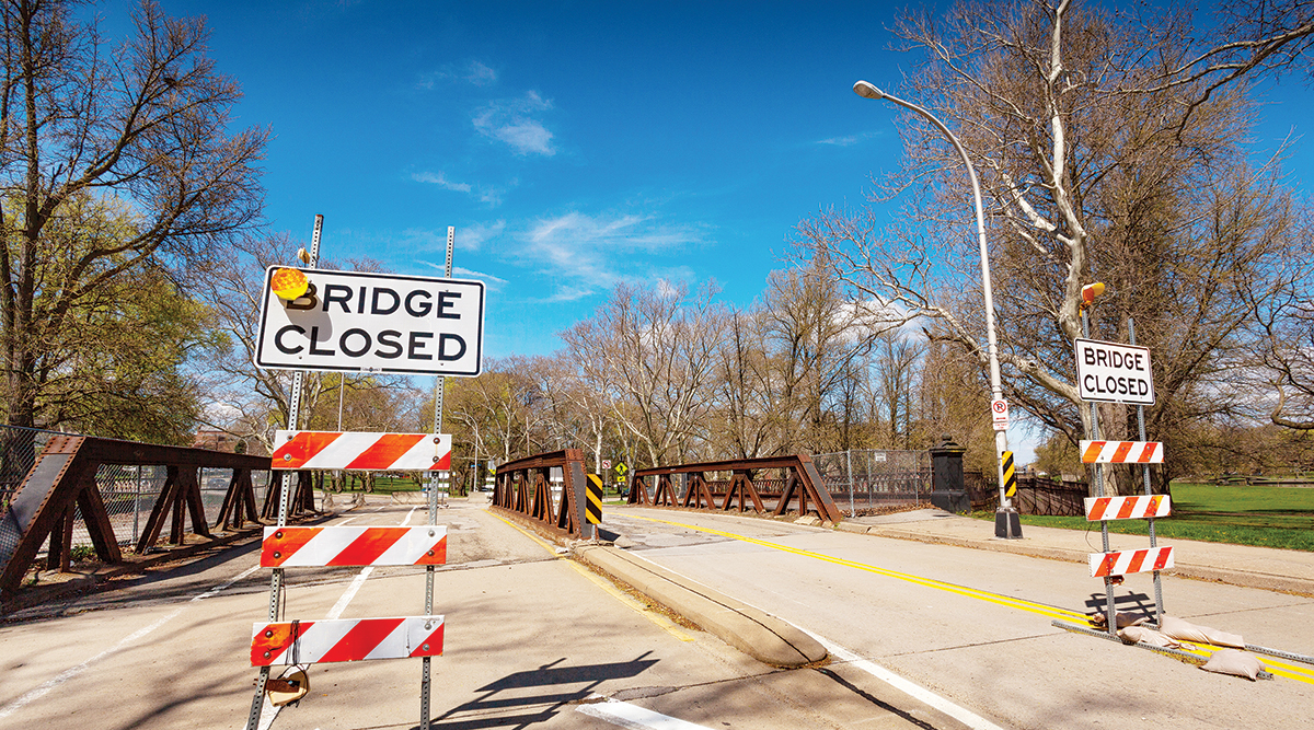 Closed bridge in Pennsylvania