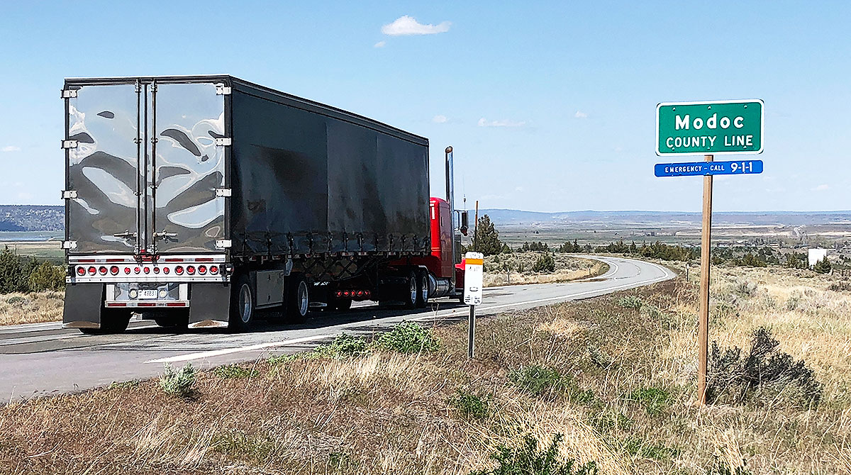 Truck on California highway