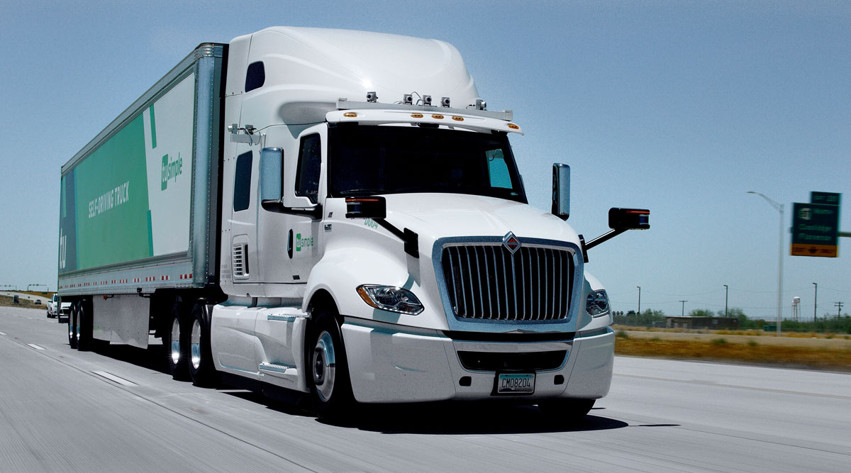 TuSimple's autonomous technology for trucks could yield fully driverless routes as early as next year.