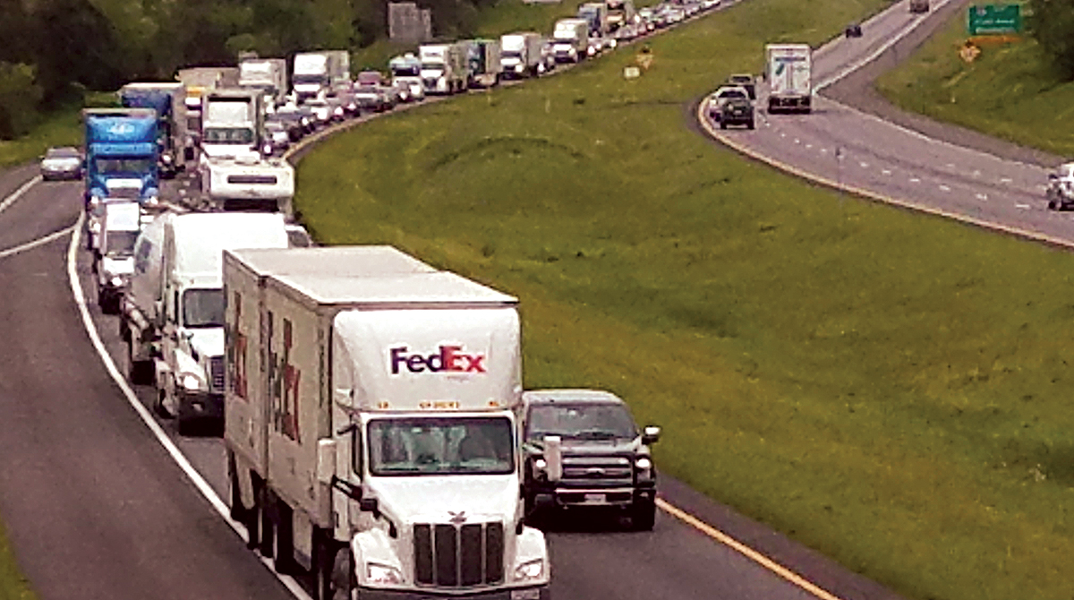 Interstate 81 traffic jam in Virginia