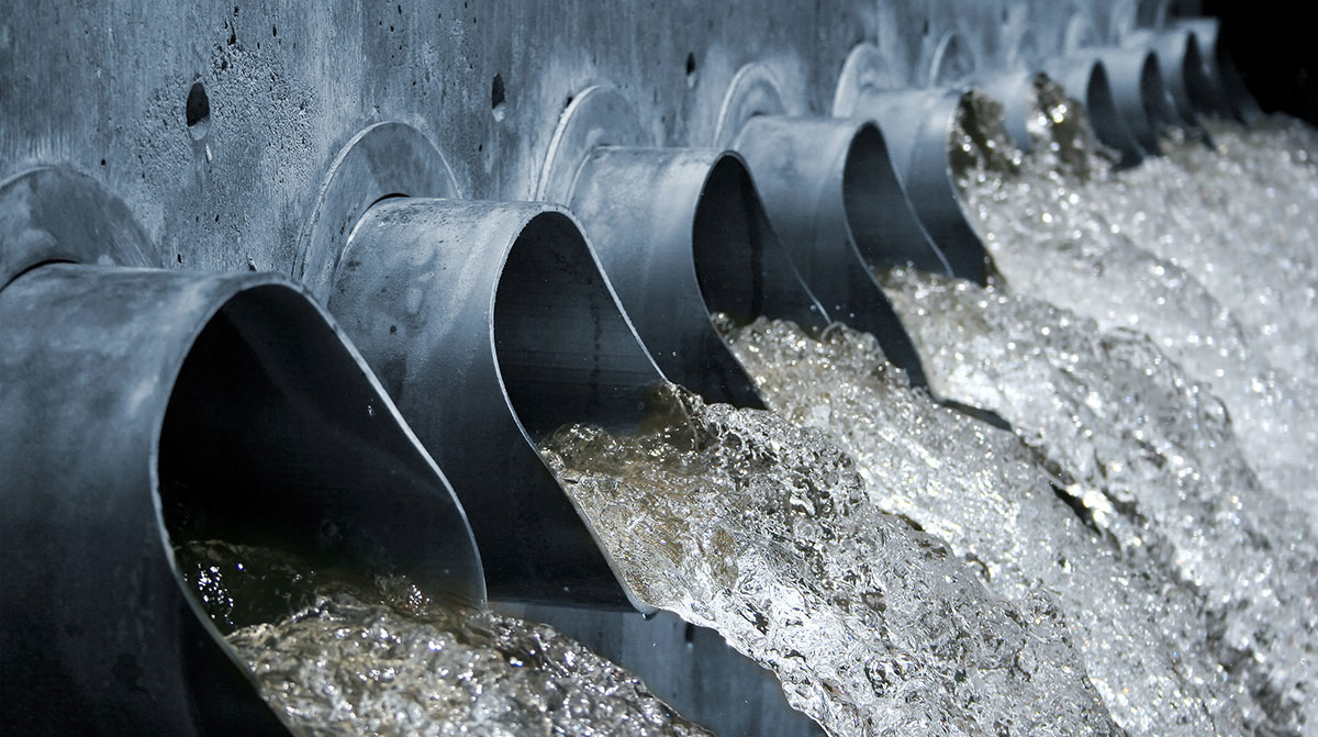 Getty Image of water pouring through spouts