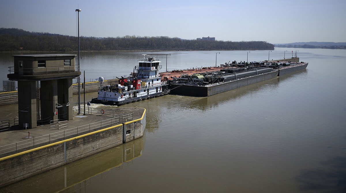 Barges on the Ohio River