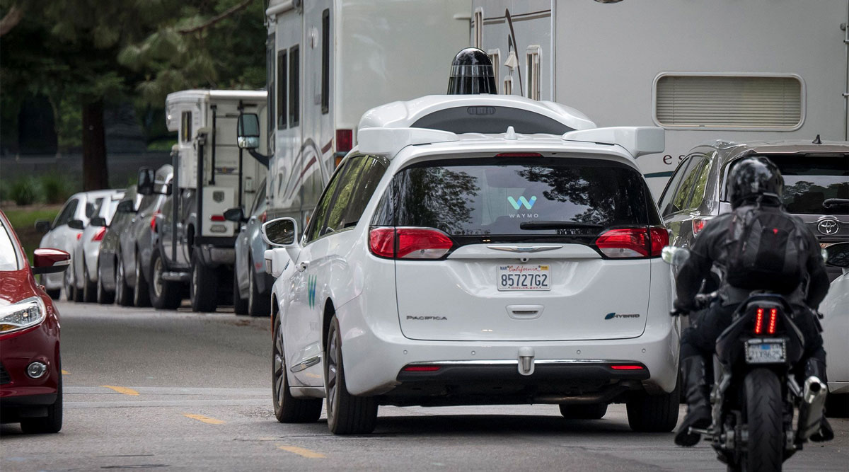 A Waymo vehicle in Mountain View, Calif., in May 2019.
