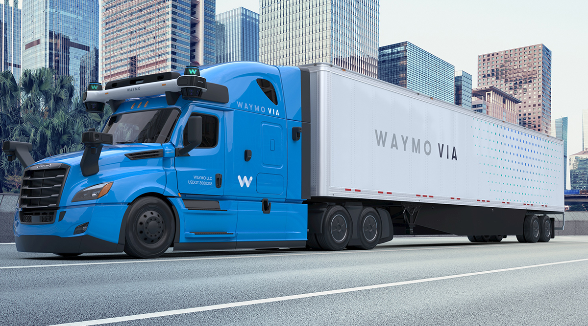 A Waymo Via autonomous truck