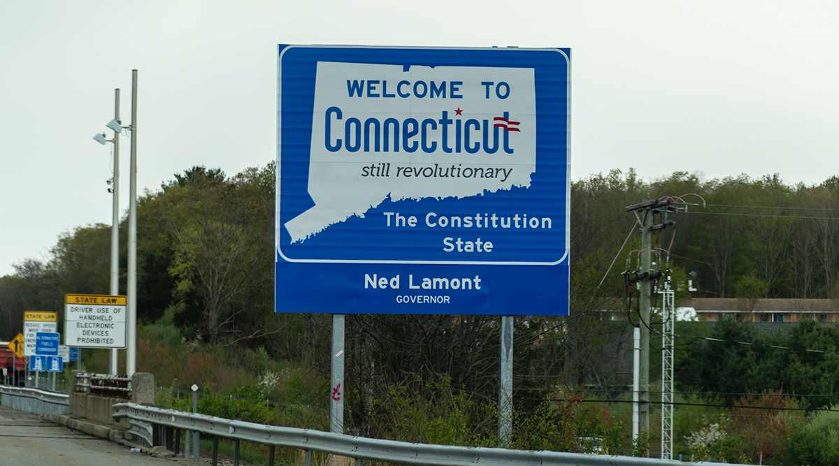 Welcome to Connecticut sign