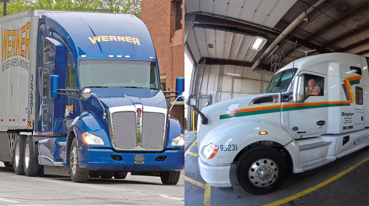 Werner and Baylor trucks