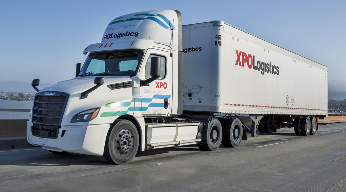 An XPO Logistic electric truck