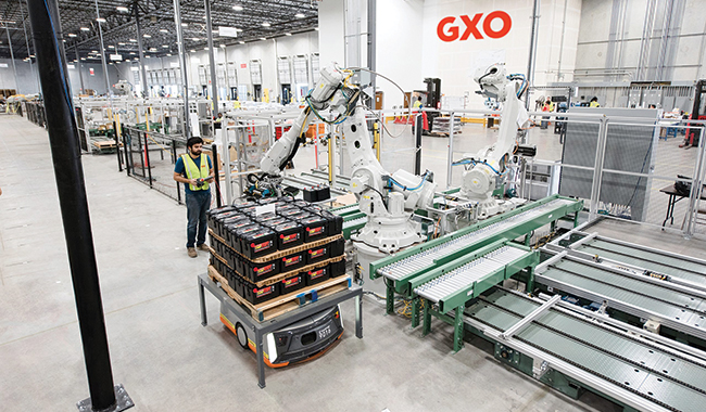 Robots at a GXO warehouse