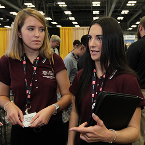 Brittney Martin (left) and Charley O'Loughlin of Texas A&M at MCE.