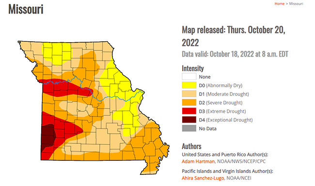 Missouri drought map