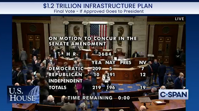 House votes on infrastructure