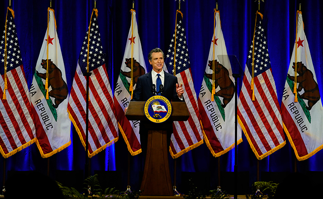 California Gov. Gavin Newsom at his State of the State address