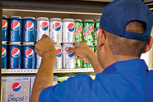 Stocking Pepsi products