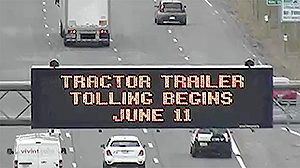 Rhode Island truck toll sign