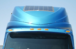 Solar panels on a Masilla Valley Transport cab roof