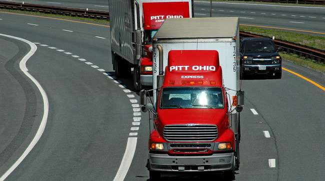 Pitt Ohio Trucks on Interstate 68 in Maryland