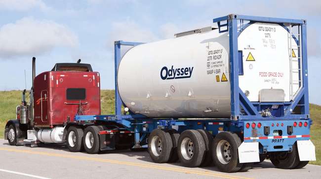 Odyssey Logistics & Technology tanker truck on the highway