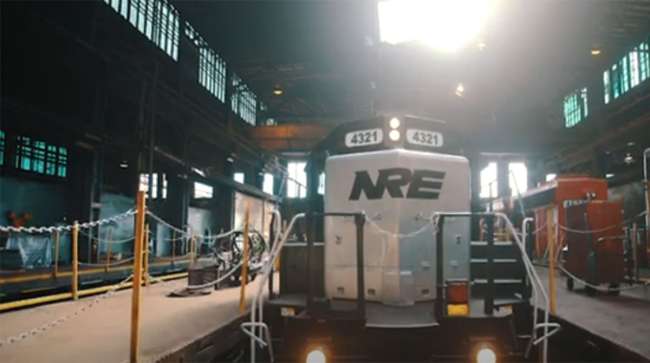 NRE logo on a train