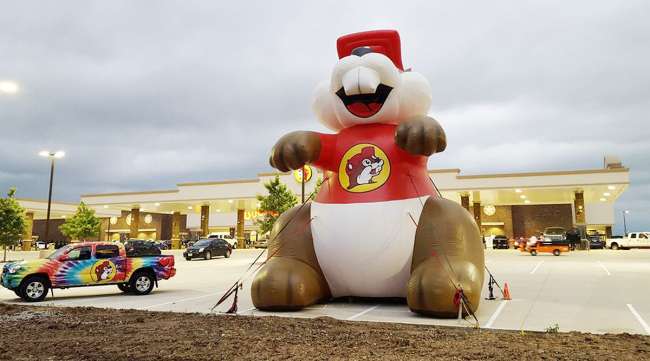 Inflatable beaver at a Buc-ee's grand opening