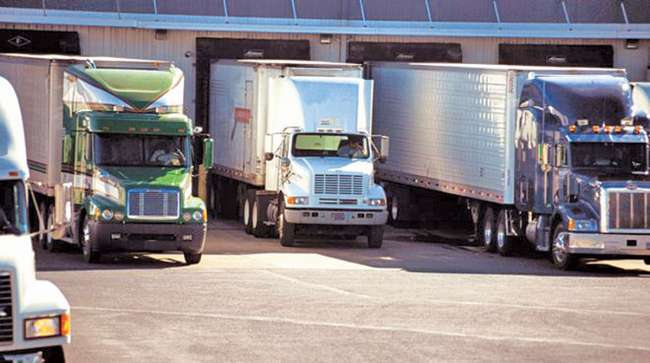 trucks at loading dock