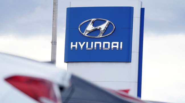 Hyundai logo at a dealership