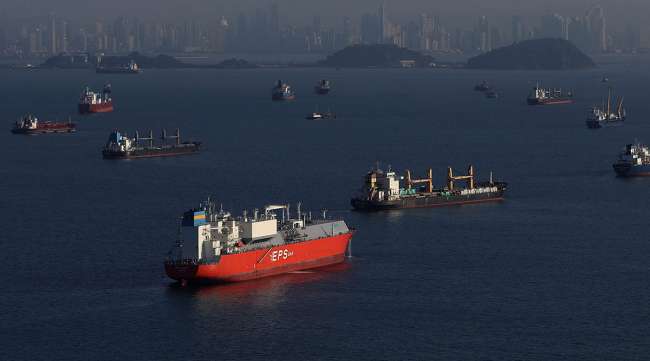 Ships in Panama Bay