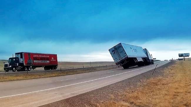 Blow-over crash in Wyoming