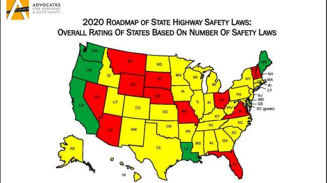 Advocates for Highway Safety map