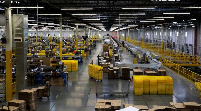 Inside an Amazon warehouse in Kent, Wash. The company has leased a new warehouse in Far East Dallas.