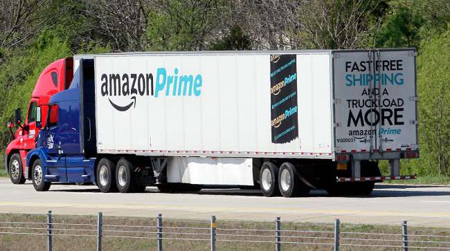 Amazon Prime truck on highway