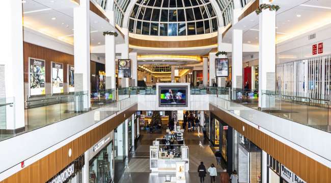 Inside a Simon Property mall in New York in 2018.