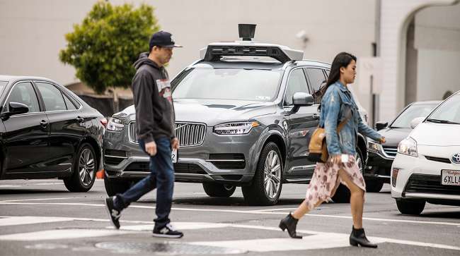 Autonomous car in San Francisco